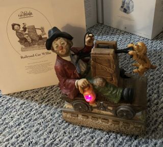 Waco Musical Clown Porcelain Figure Melody In Motion Railroad Car Willie