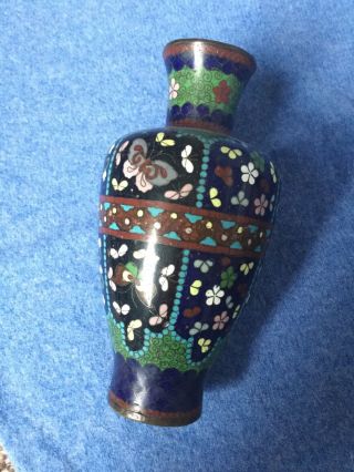 Antique Japanese Meiji Period Cloisonne Vase 17cm tall 3