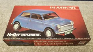 Vintage Heller Humbrol Austin Mini Plastic Model Kit 1/43 Scale Boxed