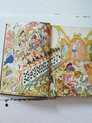 Antique Alice In Wonderland Hardcover book by Lewis Carroll 1929 3