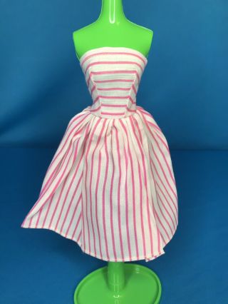Vintage Barbie Clone Premier? Shillman Pink Stripes Cotton Dress