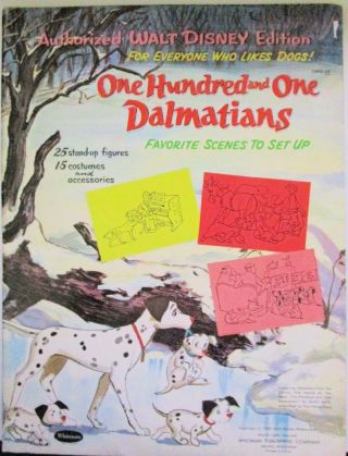 1960 Whitman 101 Dalmations Favorite Scenes Disney Paper Dolls,  25 Figures