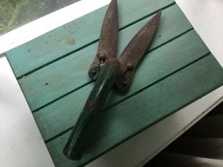 Vintage Metal Garden Clippers,  Shears,  Green Patina