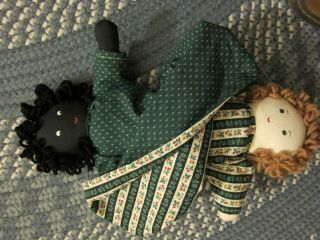 Vintage? Black & White,  Reversible,  Inside Out,  Topsy Turvy Cloth Rag Doll 12 "