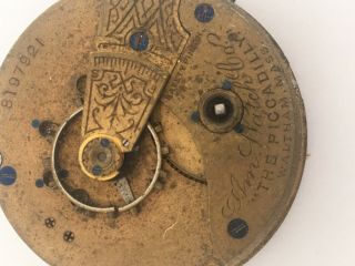 antique Waltham Mass “ The Piccadilly” pocket watch movement For Spares 3