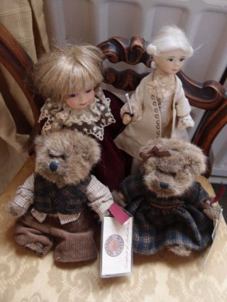 Russ Berrie Teddy Bears Limited Vintage Edition & 2 Porcelain Dolls 2
