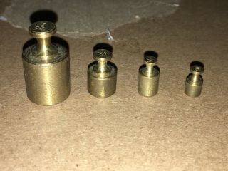 Vintage 4 Brass Ounce Oz Scale Weight Set 1/16 - 1 Oz - Loose Weights