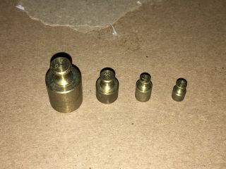 Vintage 4 Brass Ounce Oz Scale Weight Set 1/16 - 1 oz - loose weights 2