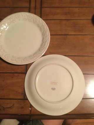Longaberger Cream White Dinner Plate Set Of 7