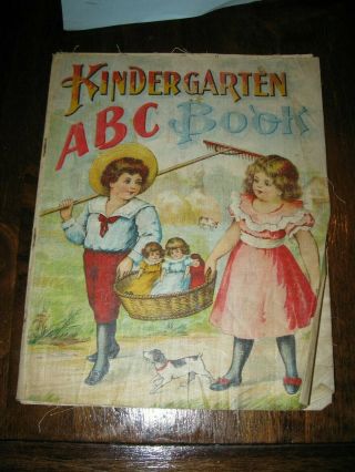 Antique Child ' s book linen ABC 2