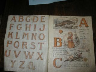 Antique Child ' s book linen ABC 4