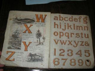 Antique Child ' s book linen ABC 5
