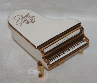 Thriftchi Ceramic Baldwin Liberace Foundation Music Box Piano W Gold Trim
