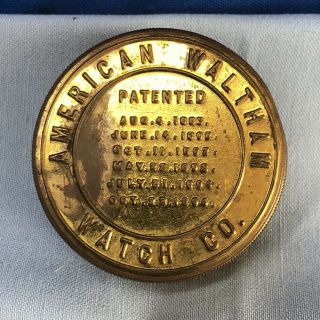Antique American Waltham Watch Co Pocket Watch Movement Tin