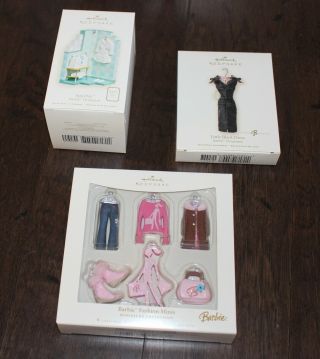 (10) HALLMARK KEEPSAKE Barbie Christmas Ornaments Accessories Puppy Bag House 4