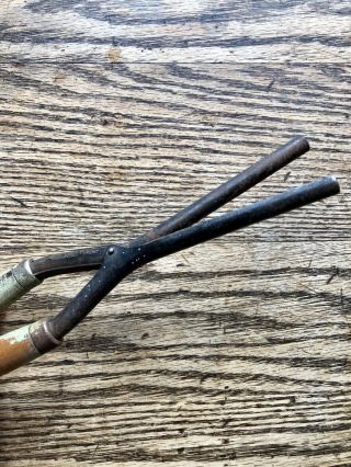 Antique Hair Curling Iron,  Small Mustache Curler,  Wood Handle 3