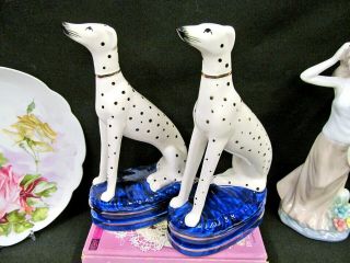 Fitz And Flyod Staffordshire Style Dalmatian Dogs Bookend Porcelain Figurines