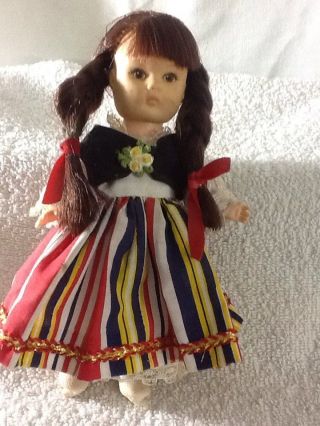 Pre - Owned Vintage Vogue Ginny Doll 8 " In Striped Dress