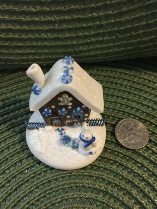 Handmade Miniature Winter Fairy House Vintage Ooak By O 