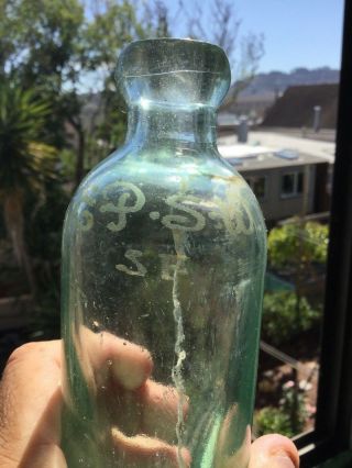 Antique Etched Ep.  S.  W.  Sf Hutchinson Bottle