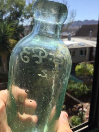 Antique etched EP.  S.  W.  SF Hutchinson bottle 2