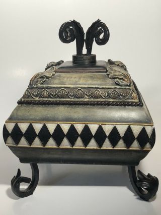 The Bombay Company Decorative Pedestal Box With Lid Perfect For An Entry Table 2