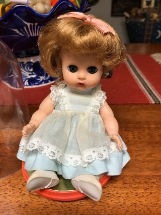 Vintage Vogue Ginny Baby Drink And Wet Doll Blue Dress 8”