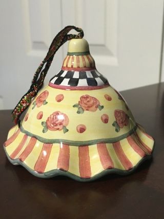 Mackenzie - Childs Pottery Ceramic Bell Ornament Porcelain Gorgeous