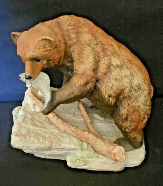 Endangered Species Brown Bear 1994 Masterpiece Porcelain By Homco