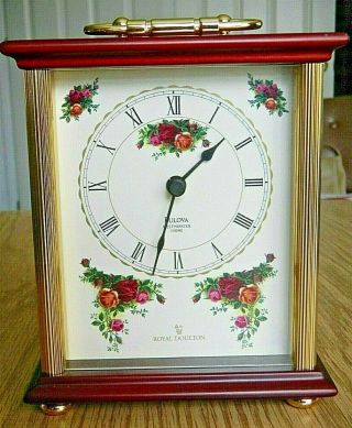 Royal Doulton Bulova Clock Old Country Roses Westminister Chime - Needs Repaired