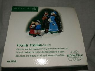 Dept 56 Dickens’ Village " A Family Tradition " (set Of 2) 56.  58546