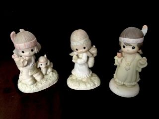 Precious Moments - Set Of 3 Indian Figures Native American.  Great Gift