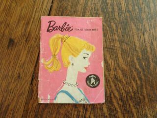 Vintage Barbie Pink Booklet Book W/barbie Head Htf Item