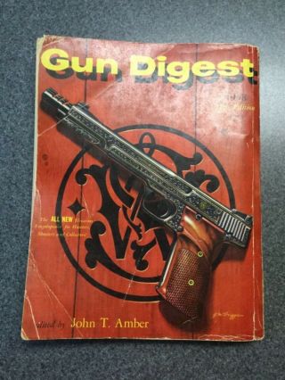 1958 Gun Digest 12th Edition Amber Hunters Shooting Collectible Man Cave Antique