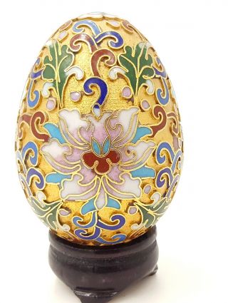 Vintage Chinese Cloisonne Easter Egg