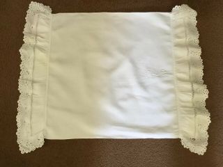 Antique White Linen Pillowcase/ Cushion Cover With Frilled Ends.
