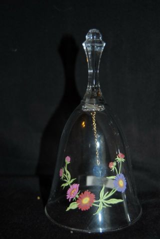 Vtg Avon Birthday Bell September Aster Flowers Lead Crystal No Box 1986