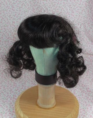 Vintage Playhouse Connie Bangs & Long Curls Doll Wig Sz 8 - 9 Dark Brown