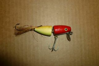 Scarce Unknown Paw Paw Type Jointed Wood Fishing Lure With Painted Eye