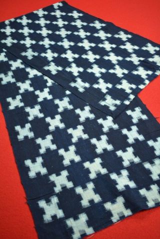 Ad38/85 Vintage Japanese Fabric Cotton Antique Boro Patch Indigo Blue Kasuri 54 "