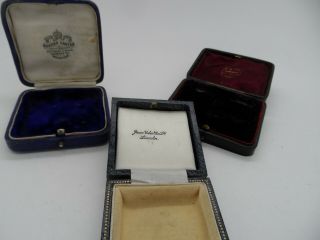 3 X Antique - Vintage Trinket - Stud Boxes,  Maidstone,  Lincoln,  Bristol