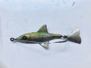 Vintage Fred Arbogast Akron Metal Lure With Glass Eyes