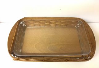 Longaberger Small Serving Tray Basket Plastic Lining 40099 Cake Pan Casserole