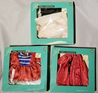 Various Vintage Doll Clothes In Three Vogue Doll Inc.  Boxes