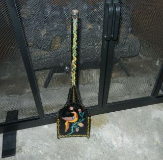 Vintage Metal Kitchen Coal Shovel Fireplace Hearth Stove Scoop Pa Tole Painted