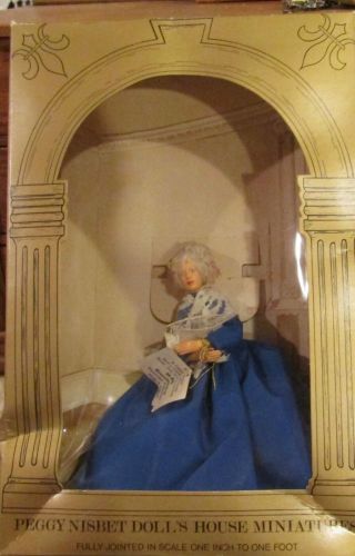 Vintage Made In England Peggy Nisbet Dollhouse Doll M920 Grandmother Worig Box