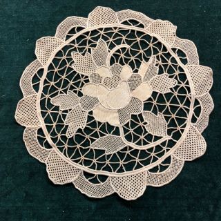 Antique Hand Made Needle Lace Doily
