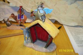 Charming Tails Nativity Piece - A House Of Blessings,  Manger Stable,  Mouse Angel