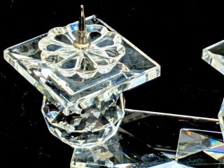 Swarovski Crystal Candle Holder Triple Three Spike Pin 4