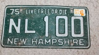 75 Live Or Die Nl 100 Hampshire 1979 License Plate